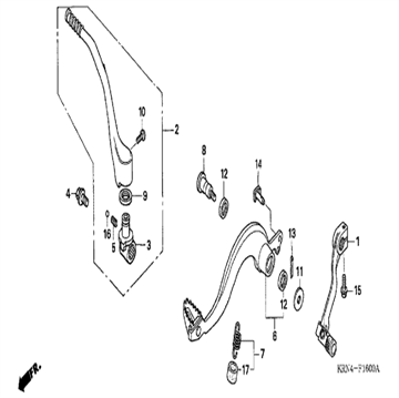 Shaft, brake pivot , Honda, 46513-krn-730